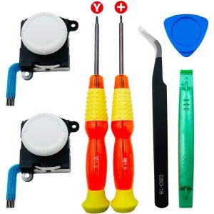 7 en 1 Kit de R&eacute;paration pour Switch Joy-Con,Analogiques 3D de Remplacement pour Joycon avec Tournevis Kit d'outils de Reparation pour NS Switch OLED/Switch/Switch Lite - Neuf