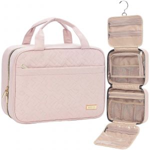 Trousse de toilette de voyage pour femme, organisateur suspendu pour shampoing, apr&egrave;s-shampoing, brosses et accessoires de maquillage en format voyage, taille moyenne, rose - Neuf