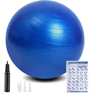 Ballon Fitness,Ballon Yoga Anti-Explosive Ultra-&Eacute;paisse Avec Pompe Pied Gonflable,Balle De Fitness Pour Sport,Yoga,Pilates,Grossesse Et L'accouchement Artificiel-65/55cm.[K886] - Neuf