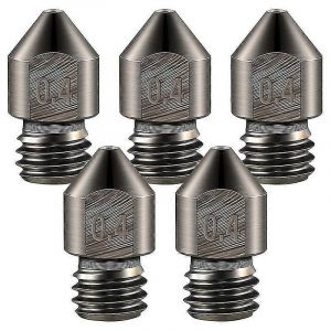 Paquet de 5 outils en acier trempé Buses MK8 pointues résistantes à l'usure 0,4 mm / 1,75 mm 3D Pr - Neuf