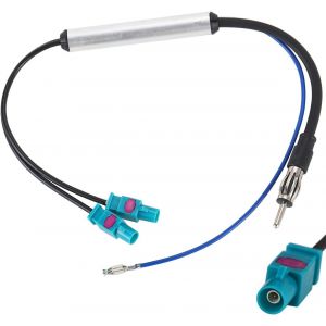 adaptateur d'antenne d'autoradio, adaptateur d'antenne double Fakra Z vers DIN pour r&eacute;cepteur d'autoradio/unit&eacute; de t&ecirc;te GPS - Neuf