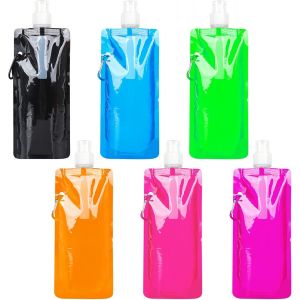 CHECARZHN--NO1-Lot De 6 Pochettes À Eau Pliables Réutilisables Avec Clip Pour Le Cyclisme, La Randonnée Et Les Activités De Plein Air - Neuf