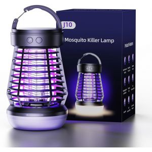 Lampe Anti Moustique, Uv Tueur D'Insectes Électrique, 2000V, Tueur D'Insectes Étanche Ipx5, Mosquito Repellent Light Rechargeable,Pour Camping, Intérieur Et Extérieur (Avec Éclairage Led) - Neuf