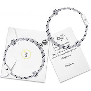 Magnétique Couples Bracelet Ensemble Attraction Mutuelle Corde À La Main Pour 2 Bracelets Assortis Tressés V?ux D'amour Éternel Bijoux Cadeau - Neuf