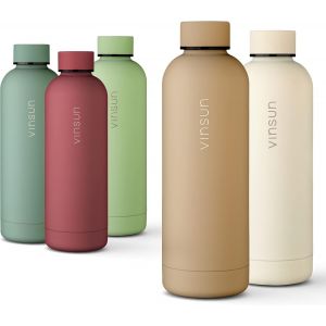 Gourde Isotherme 500ml Anthracite - Bouteille D'eau Inox - &Eacute;tanche, Sans Bpa, - Bouteille Thermo Pour Sport, Randonnee, Velo, Voyage, &Eacute;cole - Neuf