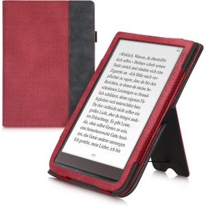 Étui Compatible Avec Pocketbook Inkpad 3/3 Pro/Color/Vivlio Inkpad 3 Coque - Étui À Rabat Magnétique Tablette Ereader Similicuir - Rouge-Gris Foncé[Book4280733] - Neuf