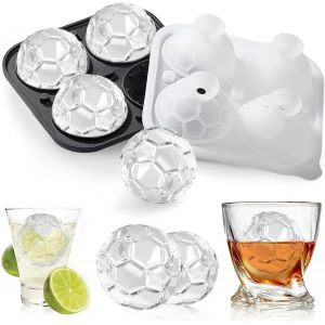 Kal-Bac À Glaçon En Silicone, Boules Moule Glacons Silicone Rond Avec Couvercle, Round Ice Cube Tray Football, Grande Bac À Glacon Boule De Glace, Glaçon Cocktail, Pour Cocktails, Whisky - Neuf