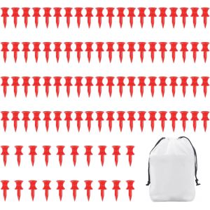 Lot De 100 Broches De Golf En Plastique De 32 Mm Pour Table De Golf Rouge,Idéales Pour Le Thé De Golf - Neuf