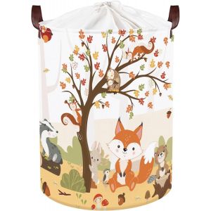 Panier Rangement Bébé Animaux Forêt Corbeille à Linge Sale Garçon Fille pour Vêtement Boite de Rangement Jouet pour Salle de Bain Chambre à Coucher, Tigre Koala, 40 * 30 * 30 cm - Neuf