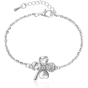 Bracelet Femme Lucky Clover,Symbole Du Tr&egrave;fle Porte Bonheur,Bijoux Femme Cadeaux De No&euml;l Anniversaire Femme Cadeaux F&ecirc;te Des M&egrave;res - Neuf
