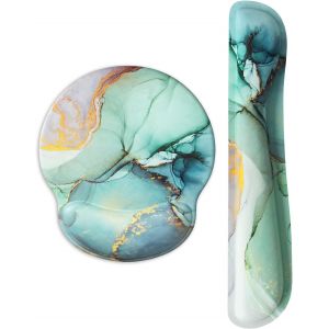 JGD-Tapis de souris de jeu avec support de poignet, support de poignet clavier et tapis de souris avec repose-poignet, base antid&eacute;rapante en polyur&eacute;thane, marbr&eacute; moderne - Neuf