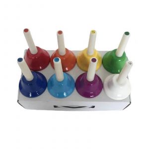 Clochettes à main colorées à 8 notes, instrument de musique Orff, pour enfants, jouet, fournitures de fête - Neuf