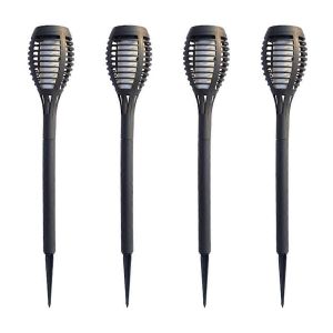 4pcs Torche Solaire Lampes Pour Décor De Jardin 12 Lampes Solaires Led Pour L'extérieur Lampes Solaires Étanches Fla - Neuf