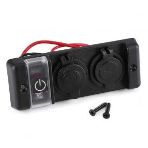 Panneau de commutation de prise d'alimentation double USB étanche à l'allume-cigare 12V pour bateau marin de voiture RV - Neuf