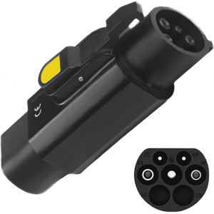 Adaptateur Ev Type 2 Vers Type 1, Adaptateur De C&acirc;ble De Charge Ev Avec Clip, 32a Type 2 (Iec 62196) M&acirc;le Vers Type 1 (Sae J1772) Femelle Convertisseur De Chargeur De V&eacute;hicule Electrique - Neuf