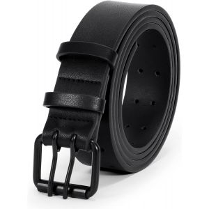 Cheng-Ceinture Double Prong En Cuir Pour Homme - Casual Work Heavy Duty À Double ?Illets Pour Jeans - Neuf