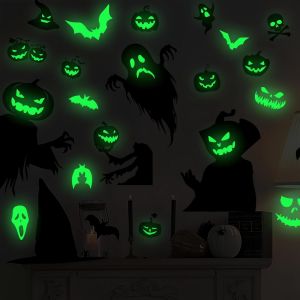 CAUC-Autocollants mural chauves-souris, Autocollants de fant&ocirc;me de chauve-souris phosphorescent pour la d&eacute;coration d'Halloween, Chauve-souris fant&ocirc;me autocollants d&eacute;coration de chambre - Neuf