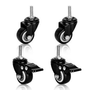 Roulettes De Meubles: Roulettes M8 Pour Charges Lourdes Filetage M8 Roulettes Pour Meubles Roulettes Pivotantes En Caoutchouc Roulettes De Fauteuil D'ext&eacute;rieur Castors 2 Avec Frein Et 2 Sans Freins - Neuf