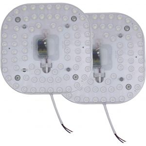Lot De 2 Led Module Avec Aimants, Kit De Montage Pour Plafonnier Disque Neon Anneau Circulaire, Dimensions 210Mm × 210Mm, 36W, 6500K Blanc Froid, 3200 Lumens, Ac 165-265V, Non Dimm[AMP749645] - Neuf