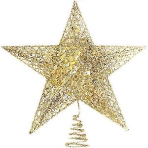 Topper Arbre De Noël Étoile Décoration De Noël Topper Paillette Suspendu Décoration De Sapin De Noël Arbre De Noël Or 15cm - Neuf