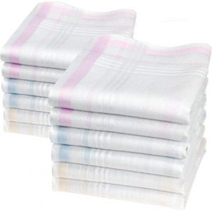 Kalanka-- Mouchoirs Classiques Pour Femme - Modèle Louise - Petite Taille 29cm - 6 Ou 12 Pièces - 100% Coton - Neuf