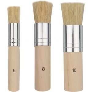 Mevronisshop-3 Pi&egrave;ces Pinceau Pochoir Rond Brosse &Agrave; Pochoir En Bois 3 Tailles Pour Peinture Acrylique Peinture &Agrave; L'huile Aquarelle Fabrication De Cartes Projet De Bricolage Artisanat(13.5/17/22mm) - Neuf