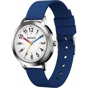 KALANKA-Montre Enfant Apprentissage pour Garçons Filles,3ATM/30M Étanche Montre Aiguille pour Éducative de l'heure,Cadeau - Neuf