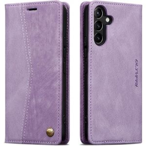 Case Compatible With Samsung Galaxy A15 4G/5G Case, Magnetic Closure Pouch With Card Slots, Premium Pu Protection Flip Case For Samsung Galaxy A15  Purple - Neuf