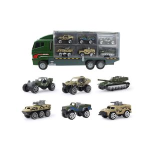 Coffret de jouets Voitures et Camions de Ville pour Enfants - Camion de Pompiers, Voiture de Police, Camion de Chantier, Camion Militaire avec Mini Voitures - Neuf