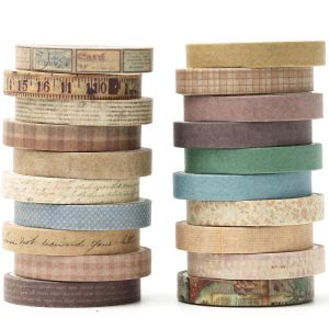 20 Rouleaux Mill&eacute;sime Washi Tape Set Maigre R&eacute;tro Ruban Adh&eacute;sif D&eacute;coratif Masking Tapes Pour Arts,Bullet Journal,Scrapbooking,Bricolage,Emballage (Vintage) - Neuf