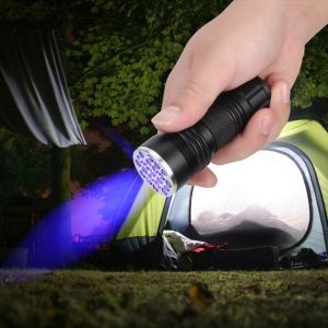 Hjlian Lampe Torche Uv Ultraviolette 21 Led En Alliage D'aluminium, Mini Lampe Torche Scorpion Pets (Sans Sangle) - Neuf
