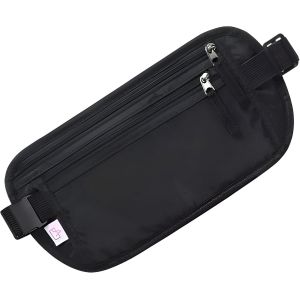 KALANKA-Pochette Ceinture de Voyage Sécurisée avec Protection RFID ¿ Sac Banane antivol caché ¿ Sac Banane Plat sous Les vêtements ¿ Poche Poitrine ¿ Sac Banane réglable pour Homme et Femme - Neuf