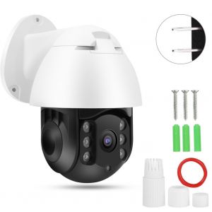 Camera de securite dome exterieure PTZ 1080P etanche sans fil avec 6 lumieres infrarouges (prise americaine) - Neuf