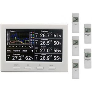 SUBZONAL-dl5000 ? M&eacute;t&eacute;o Radio Enregistreur de donn&eacute;es Thermom&egrave;tre avec 5 capteurs Radio (Exploitation PC, temp&eacute;rature, humidit&eacute;, Indice de Chaleur, Point de ros&eacute;e) - Neuf