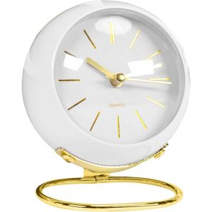 Chenquansarl-R&eacute;veil Analogique Silencieux, Horloge Table De Chevet, R&eacute;veil De Table Blanc Avec Veilleuse Pour Les Chambres, Table, Bureau, &Eacute;tag&egrave;re, Bureau, Sans Batterie - Neuf