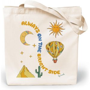 KALANKA-Tote Bag Femme - Sac Cabas Femme Original - Tote Bag Coton 100% Grand 35 x 42 x 8 cm - Sac Fourre Tout en Toile - Neuf