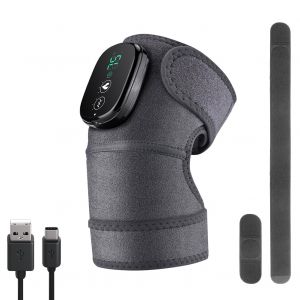 Masseur De Genoux, Massage Genoux 3 In 1 Genouill&egrave;re Chauffante Sans Fil Fonction De Vibrations Appareil Massage Pour Genou &Eacute;paule Coude Mollet 2 Ceinture D'extension Temp&eacute;rature &Agrave; 3 Vitesses - Neuf