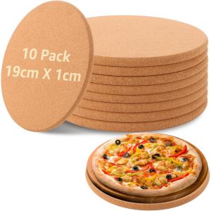 Subzonal-Lot De 10 Dessous De Plat Ronds En Li&egrave;ge De 19 Cm D'&eacute;paisseur - Antid&eacute;rapants - R&eacute;sistants &Agrave; La Chaleur - Pour Caf&eacute;, Th&eacute;, Bouilloire - Neuf