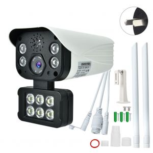 Camera de securite sans fil 1080p, Wi-Fi, 10 lumieres, vision nocturne couleur (prise AU 100-240 V) - Neuf