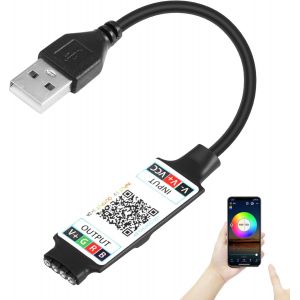 Eryi-Mini Contrôleur Bluetooth Rgb, Contrôleur De Lumière Led Bluetooth Usb 5 V, Pour Bande Lumineuse Cob Rgb 2835 5050 - Neuf