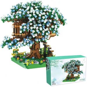 lbgwp60-Mini Sakura Arbre Maison Construire Bloc,Ensemble De Construction Cabane Dans Les Arbres,1345 Pcs Blocs De Construction Arbres De Fleurs De Cerisier,Collection Créatifs De Bricolage Japonais( - Neuf