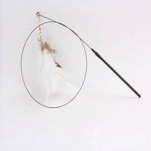 Jouet Amusant Pour Chat,Plume Moelleuse Et Color&eacute;e Avec Cloche,Ventouse,B&acirc;ton Pour Chaton,Jeu Interactif D&eacute;tachable,Baguette Teaser,Fournitures Pour Chat.Handle Style 1. - Neuf