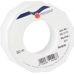 SJZG-C.E. Pattberg Rhein Fil Queue De Rat Blanc, Bobine De 50 M Cordon Satin Pour Bracelet, Cordelette Collier, Largeur 3 Mm, Emballage Cadeau, Accessoire De D&eacute;coration - Neuf