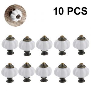 Ensemble de 10 boutons de meuble en acrylique transparent en forme de citrouille avec vis - Neuf