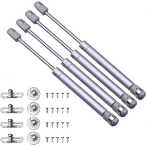 4Pcs 100N Verin Hydraulique, Amortisseur Porte Placard, Charni&egrave;re Porte Placard, Ressort de Compression, Quincaillerie de Placards pour Levage Porte Armoire Meuble Cuisine Penderie &agrave; Chambre - Neuf