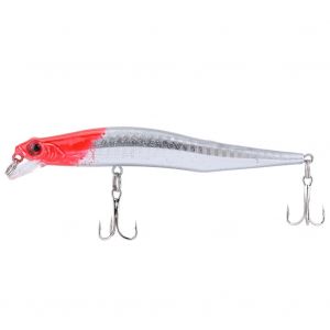 Leurres Souples Vivid Sound, Leurres Artificiels Coulants Pour La Peche Au Vairon Avec Hamecons (Rouge Et Blanc) - Neuf