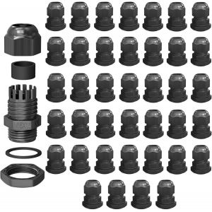 40x Presse-étoupe M16 pour 4-8mm IP68 Étanche Résistant Poussière UV Retardateur de Flamme Usage Extérieur Industriel Installation Facile Filetage Métrique-Noir - Neuf