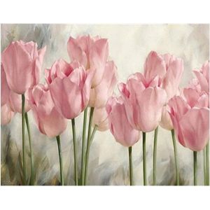 Ayuhr-(50 X 40 Cm)Diy Square Diamond Painting Full Drill Kit De Broderie Diamant 5d Tulipe Carré Peinture Par Numéro Point De Croix Diamant Complet Peinture Diamant Broderie À Strass Décoration Mural - Neuf