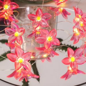 KAL-Guirlande Lumineuse En Forme De Fleurs De Lys - 2 M - 20 Led - Fonctionnement À Piles - Couleur Chaude - Lumières Décoratives Pour Jardin, Mariage, Intérieur, Extérieur, Terrasse, Arbres - Neuf