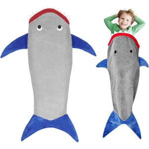 Couverture Queue De Requin Pour Enfants, Sac De Couchage Polaire, Couverture De Couchage Confortable, Cadeau Pour Enfants, Toutes Saisons, 142 Cm - Neuf